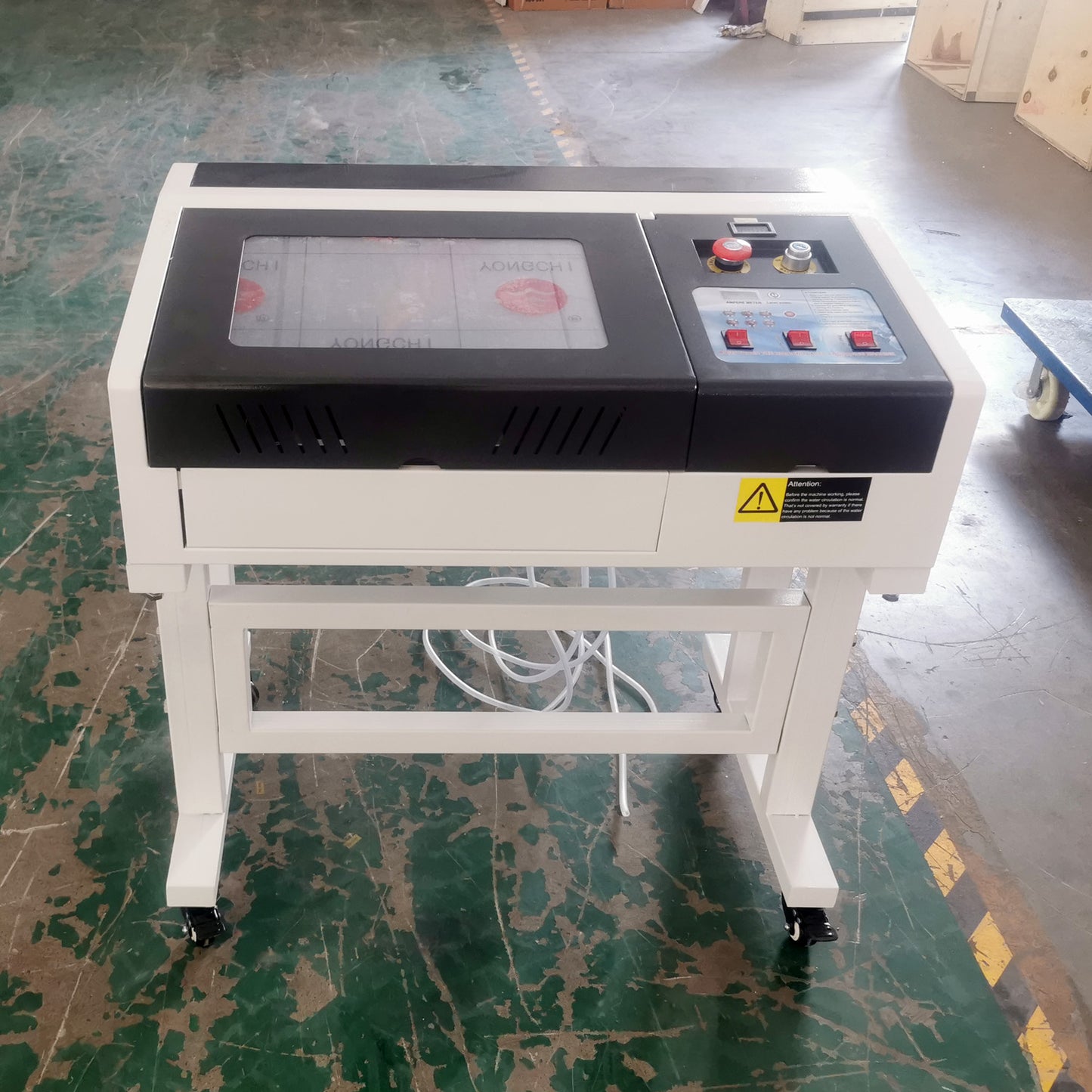 Máquina De Corte y Grabado Láser CNC 300X200MM 40W Y Base Con Ruedas