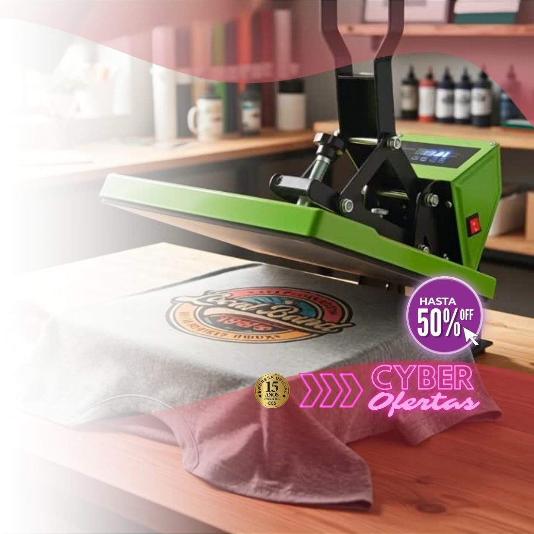 Máquina de sublimación 8 en 1 con sus accesorios para estampar poleras, tazones, gorros y platos