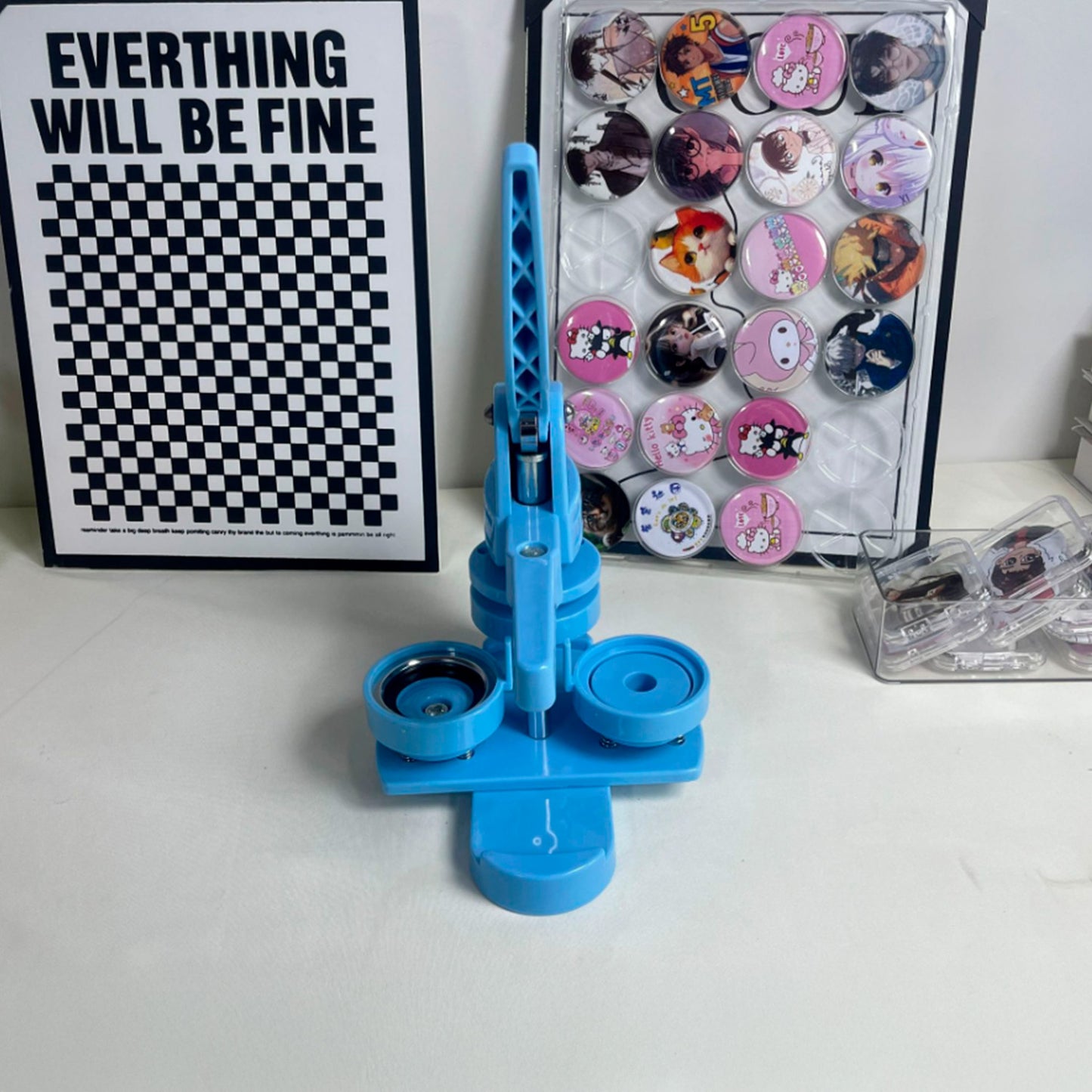 Maquina de Chapitas + Prensa matriz De 58mm + 100 Chapitas + cortador